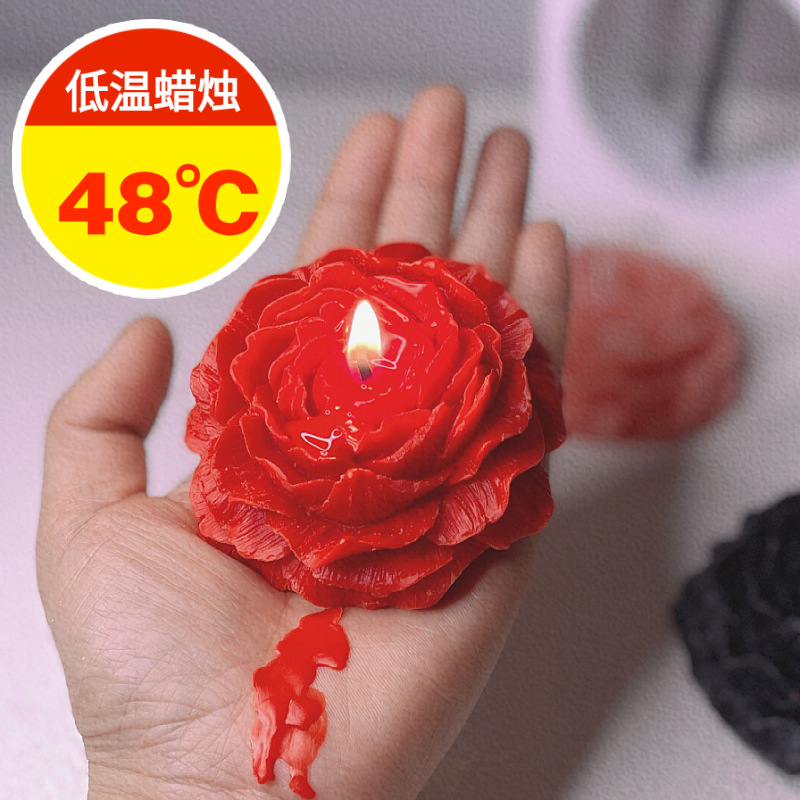 曳艷玫瑰花低溫蠟燭 48℃熔點防燙sm小紅書滴蠟情趣蠟燭