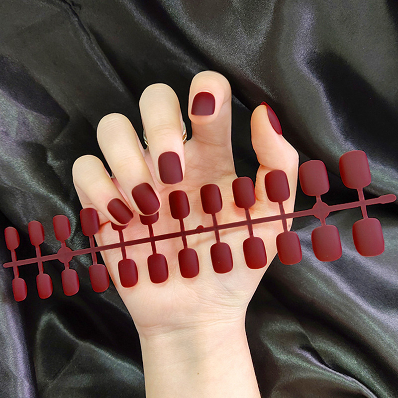 Directo de fábrica corto cuadrado redondo mate esmerilado múltiples productos de uñas parche de uñas falso desgaste tira de uñas