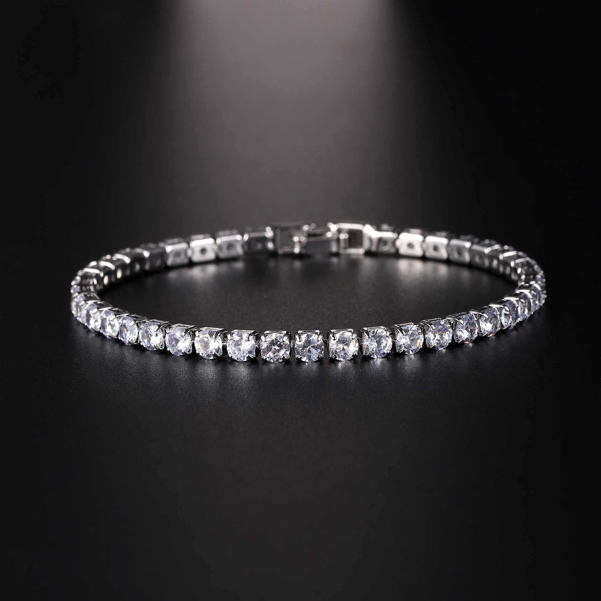 Men's Moissanite Tennis Chain Bracelet Titanium Steel Jewelry_voghion.com