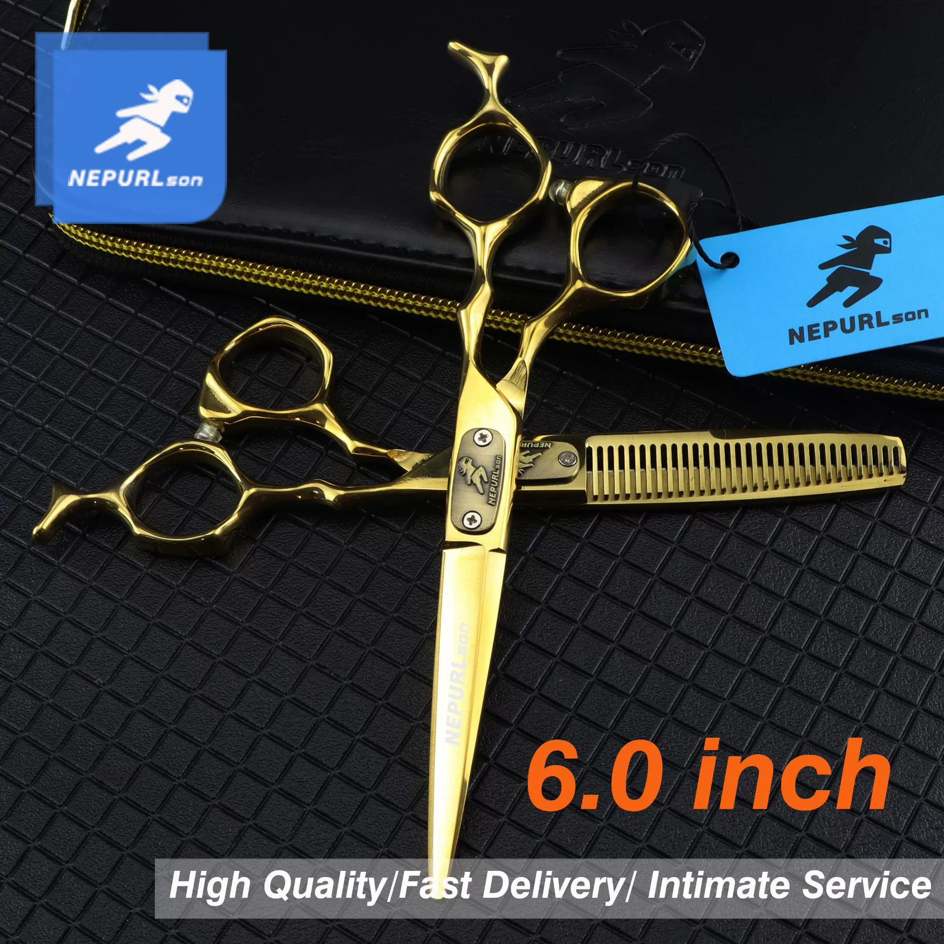 FCG-28 Ножницы для волос Nepsen с золотым покрытием Ножницы для прямых зубов Ножницы для тонких стрижек Парикмахерская Специальные внешние торговые взрывы