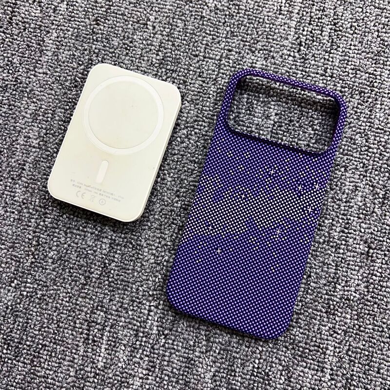iPhone17ProMax碳纤维纹理手机壳磁吸半包苹果16磨砂PC超薄保护套|undefined