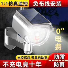 跨境智能语音太阳能灯感应室外仿真摄像头太阳能路灯吓神器红外线