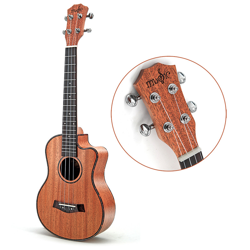 Suministro de fábrica 26 pulgadas corazón melocotón completo ángulo perdido ukelele guitarra pequeña