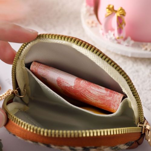 新款布料零钱包女式欧美双拉链短款小钱包钥匙卡包硬币包时尚