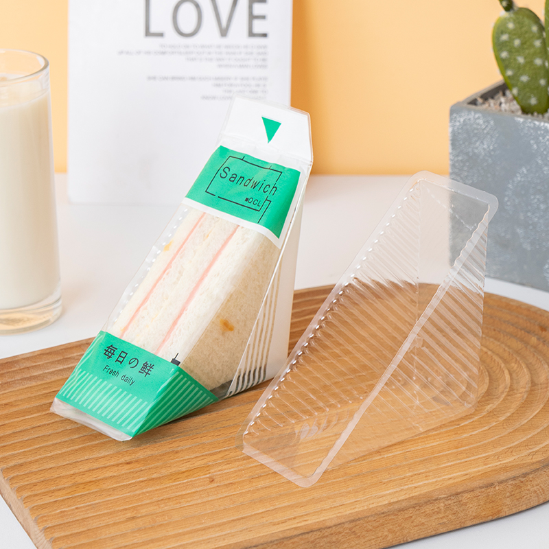 almohadilla de embalaje de sándwich fácil de desgarrar almohadilla transparente desechable para pastel triangular horneado envasado de pan almohadilla de soporte interior