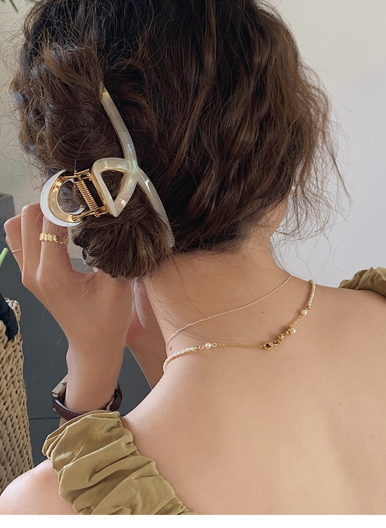 Stor hårklämma för damer elegant acetat grip sommarstil_voghion.com