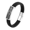 Woven bracelet handmade stainless steel, genuine leather, European style