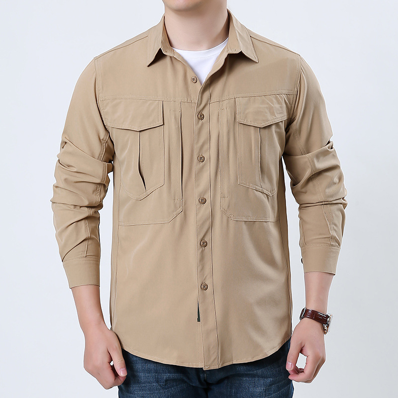 2026 Spring/Summer New Workwear Style Long Sleeve Shirt for Men, Turn-Down Collar, Loose Fit, Multi-Pocket, Outdoor Quick-Dry Casual Shirt 2026 Spring/Summer New Workwear Style Long Sleeve Shirt for Men, Turn-Down Collar, Loose Fit, Multi-Pocket, Outdoor Quick-Dry Casual Shirt