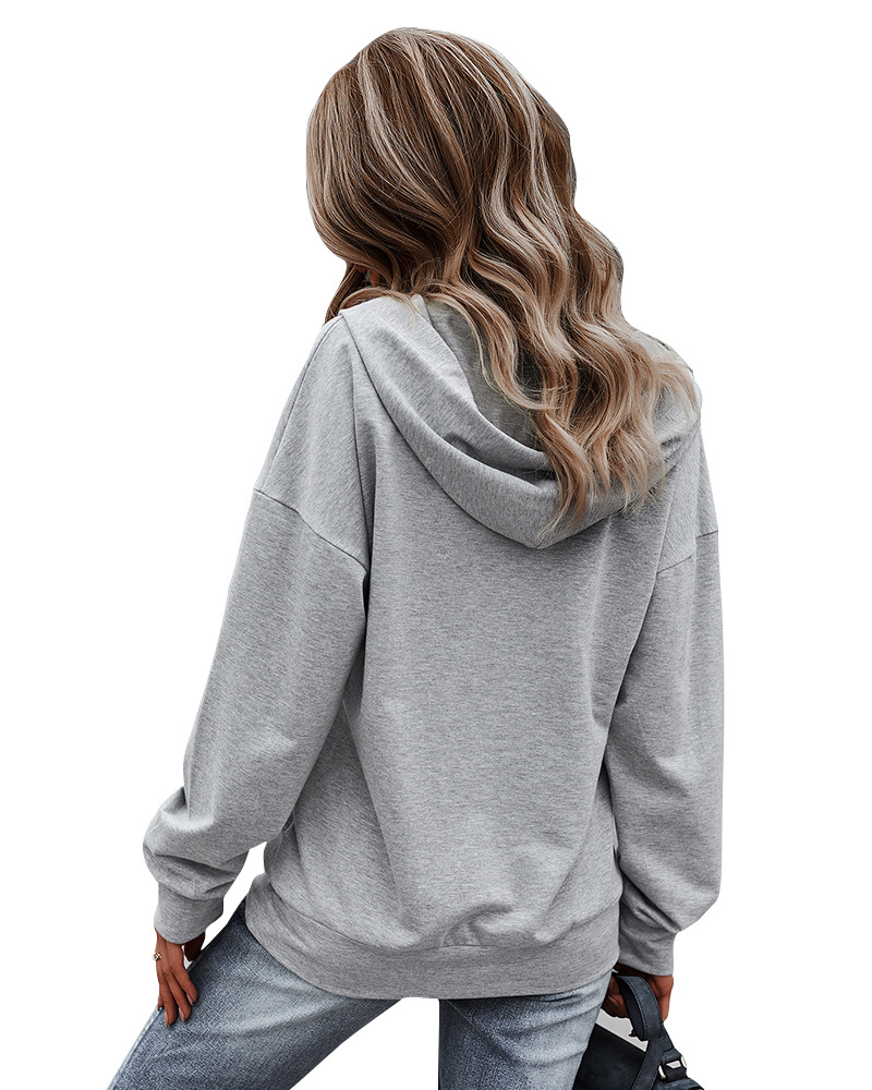 women s solid color long-sleeved hoodie with pocket nihaostyles clothing wholesale NSDY73983