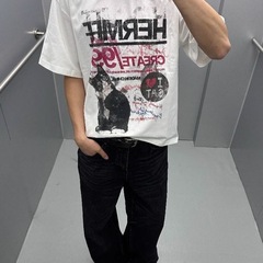 HC/HermitCreate短宽凉感精梳印花短袖T恤卡通猫咪