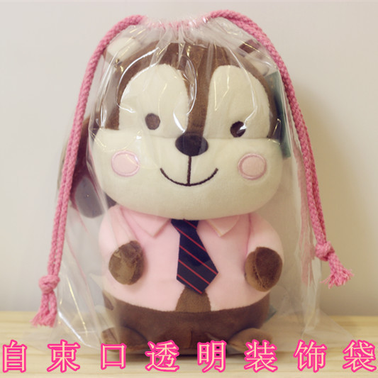 抽绳束口袋玩具收纳袋熊透明自束塑料包装袋口子毛绒公仔熊布娃娃