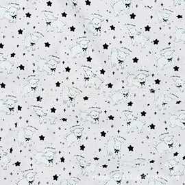 全棉双面斜纹春秋数码印花星星小羊女装童装连衣裙服装手工家居服