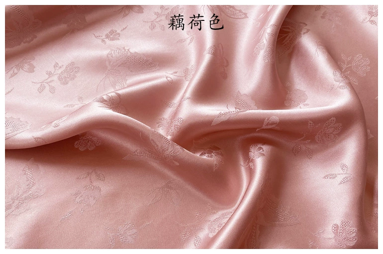 wholesale silk floral silk hollow jacquard fabric thickened silk floral silk woven floral silk
