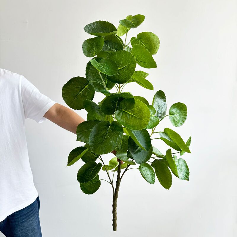 Artificial Green Plants Money Plant Fortune Tree Leaves Copper Coin Leaves Wealth-Attracting Leaves Micro Landscape Decoration Fake Plants Soft Decoration Potted Plants