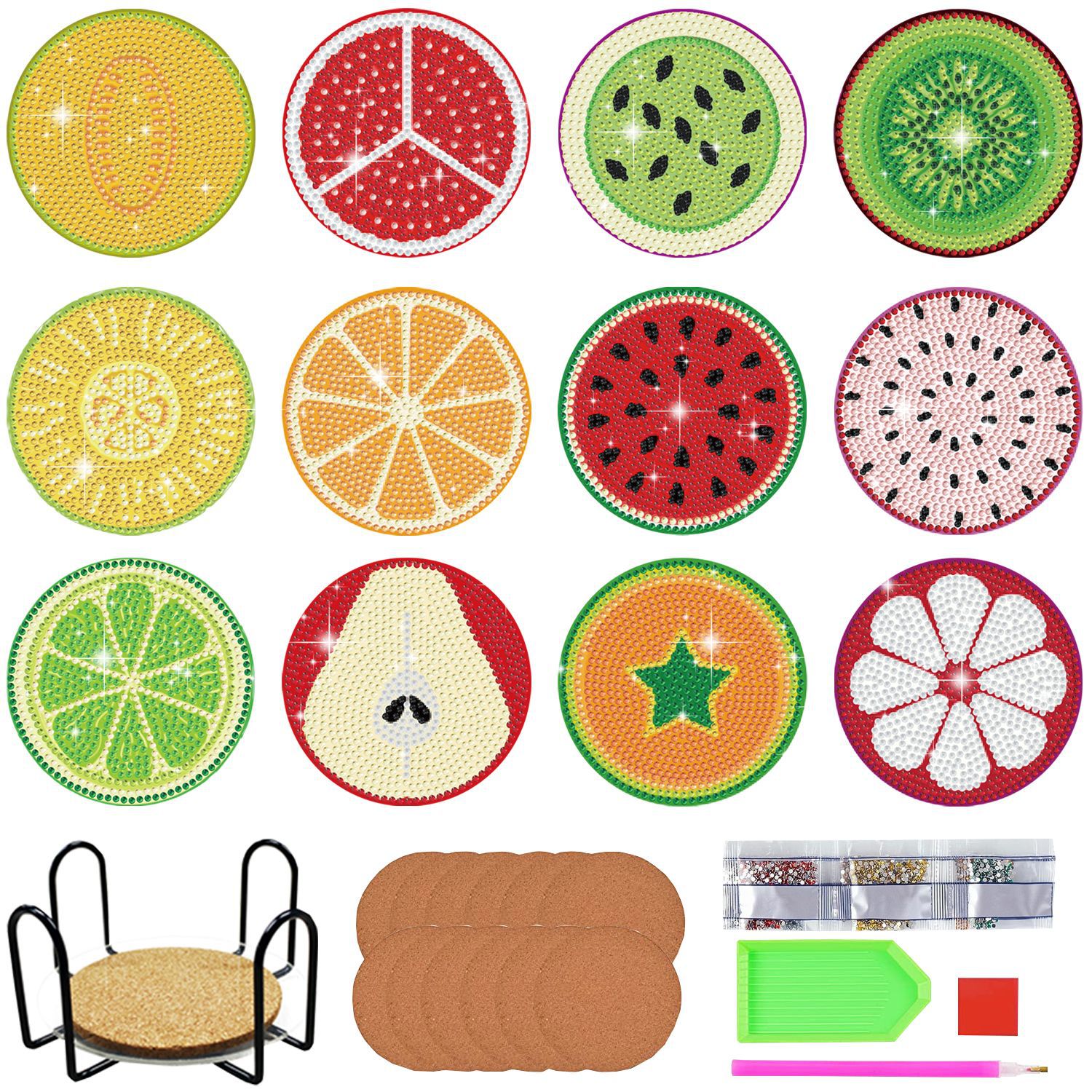 Nuevo diamante piedra pintura montaña redonda placemat niños DIY hecho a mano 5D pintado a mano mundo submarino creativo pasta diamante pintura