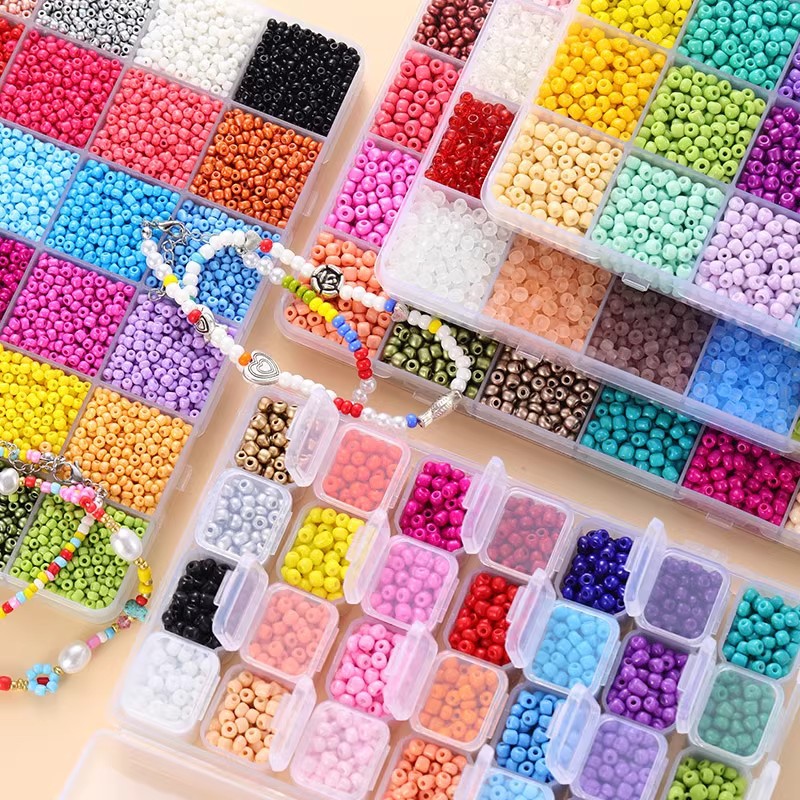 Cuenta de arroz cuentas sueltas cuentas letras perlas imitación de perlas hechas a mano DIY accesorios de joyería material caja de paquete image 1