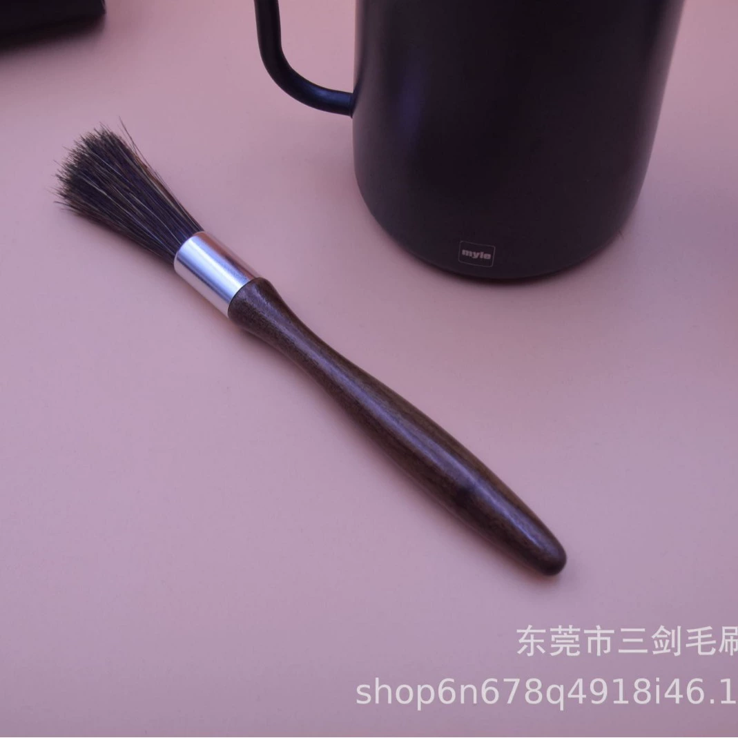 Щетка для кофе из орехового дерева с щетиной из кабаньего ворса, щетка для чистки кофемолок, специальная для кафе