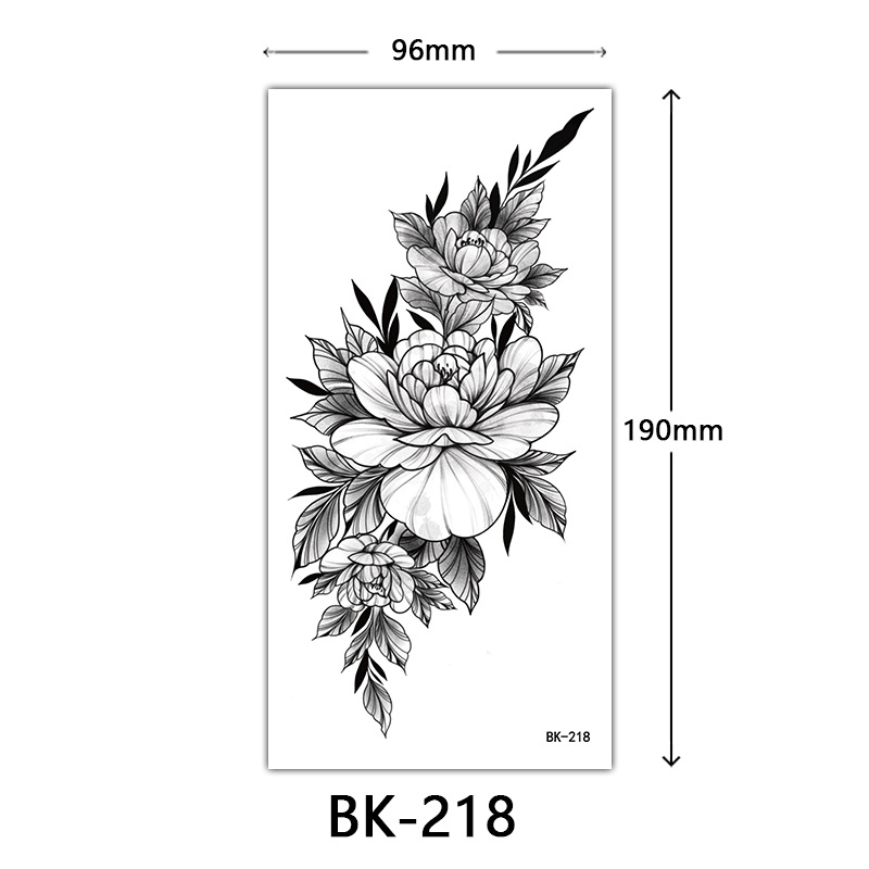Tatuaje Temporal de Flores Boceto de Papel de Transferencia al Agua, Impresión por Transferencia de Agua, para Cuerpo image 224