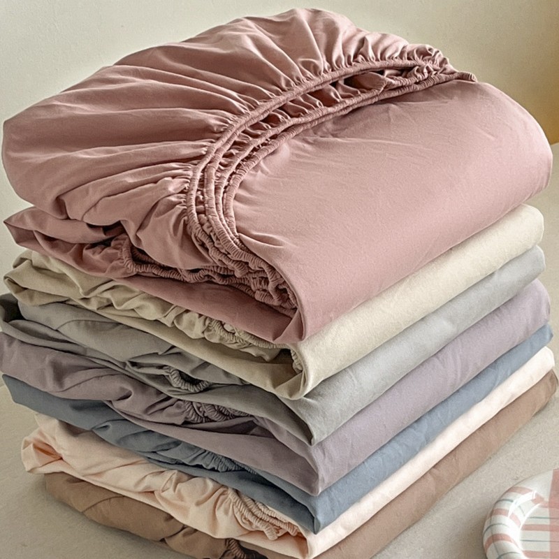 Light Luxury Spring & Fall Pure Cotton Thickeneded Brushed Bed Sheet Single Piece Bed Cover Pure Cotton Bed Cover Dustproof Mattress Protector Three-Piece Set