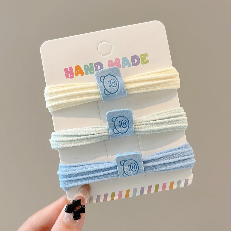 Klein azul oso anillo de cabello cola de caballo alta no colapsar correa de correa de cabello de alta altura elástica duradera atada cabello tocado de cabello