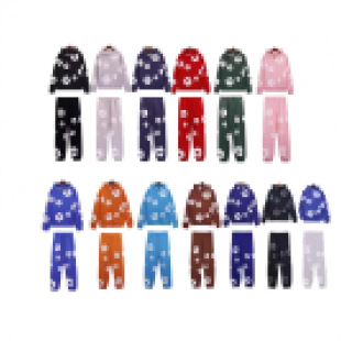 2024 European and American Fashion Brand Foam Printed Loose Sweater Y2K Hip Hop Street Wear Men's and Women's Pullover Casual Top