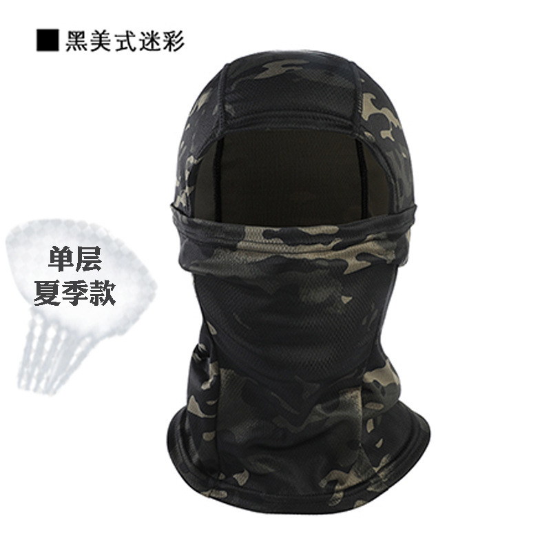 Cuello de camuflaje, casco de ciclismo de verano, pañuelo frío, babero a prueba de polvo, protector solar para hombres, máscara de pesca, cubierta facial