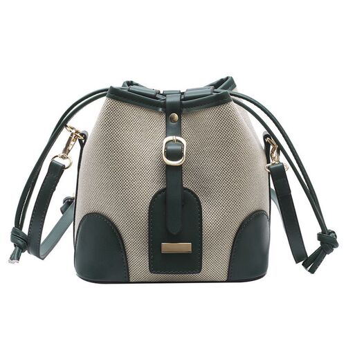Luxury Canvas Contrast Color Crossbody Bucket Bag for Women - Summer 2024 New Trendy, Niche Design, Versatile Single Shoulder Bag