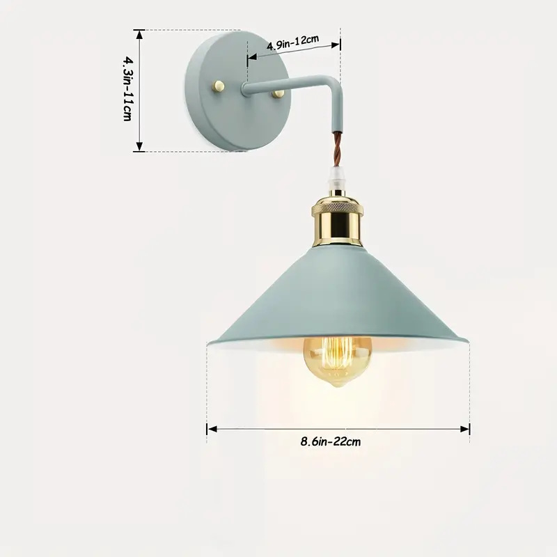 lámpara de pared de cabezal de cama nórdica industrial retro estilo americano barra de hierro forjado iluminación de balcón lámpara de pared LED lámpara de pared de hierro forjado