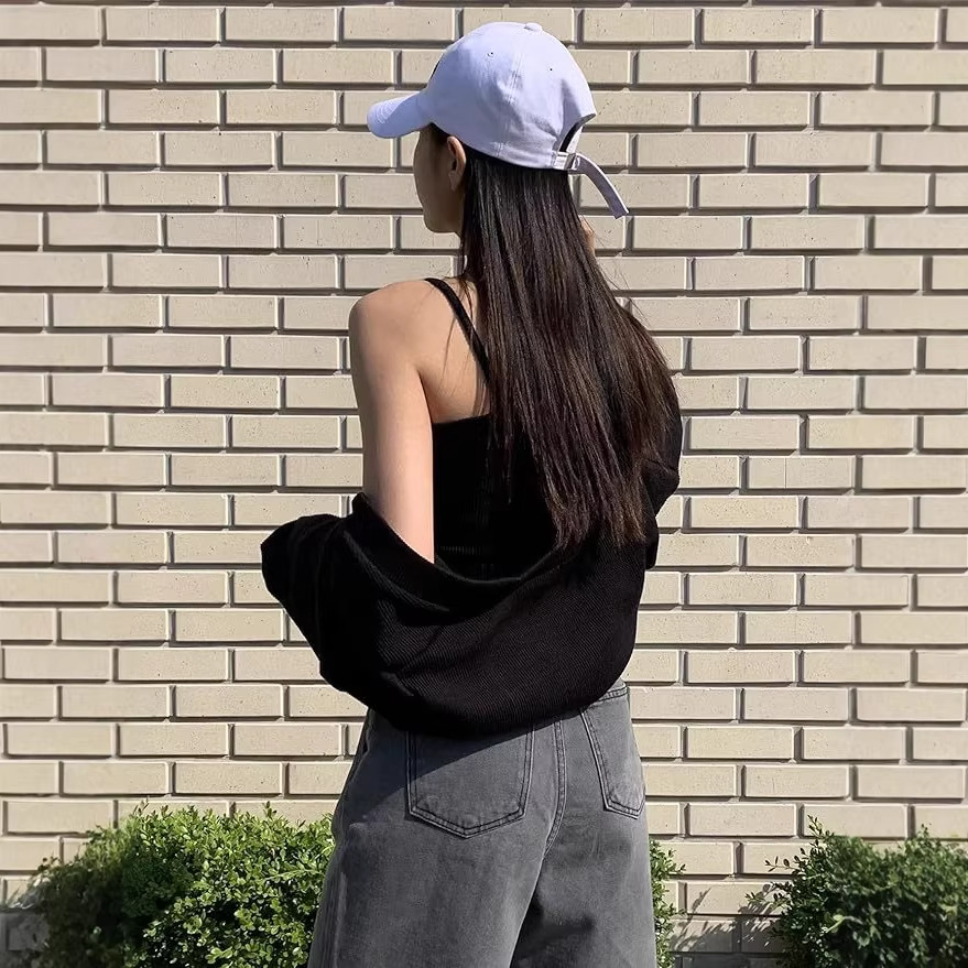 French Style Slim Fit Knitted Cami Vest For Women Inner Wear Outer Wear Sleeveless Camisole Dress Tank Top Women Clothing_ecoleips.com