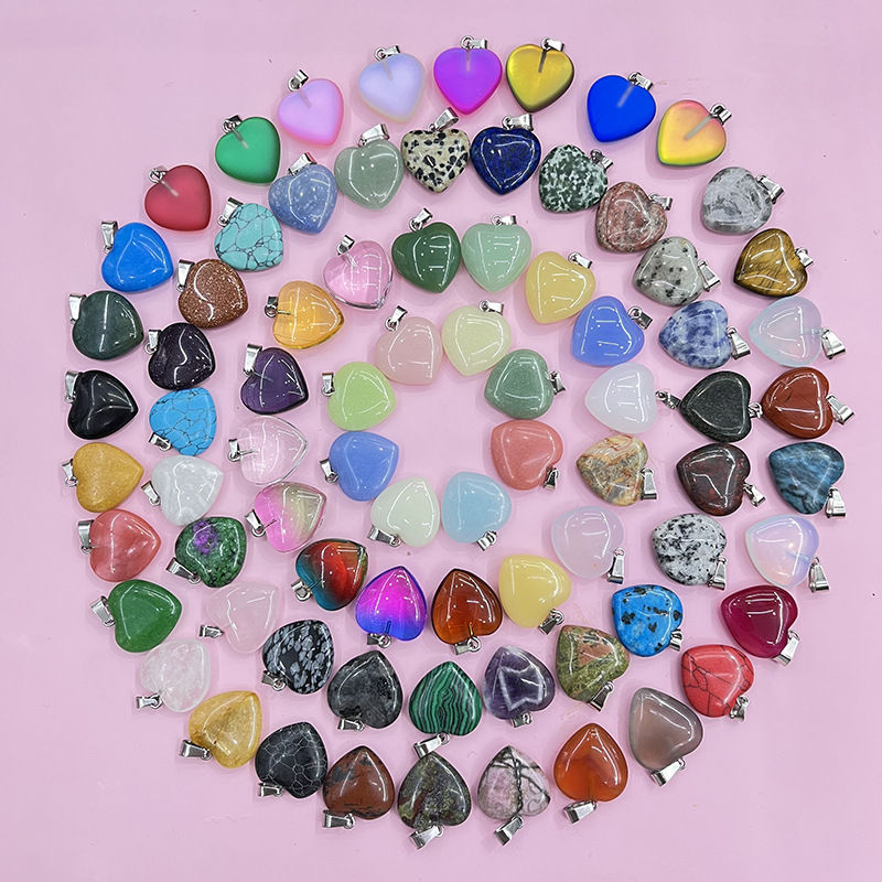 Pendant Jewelry Making Type 1 Piece 20*20mm Natural Stone Heart Shape DIY Jewelry Accessories Pendant