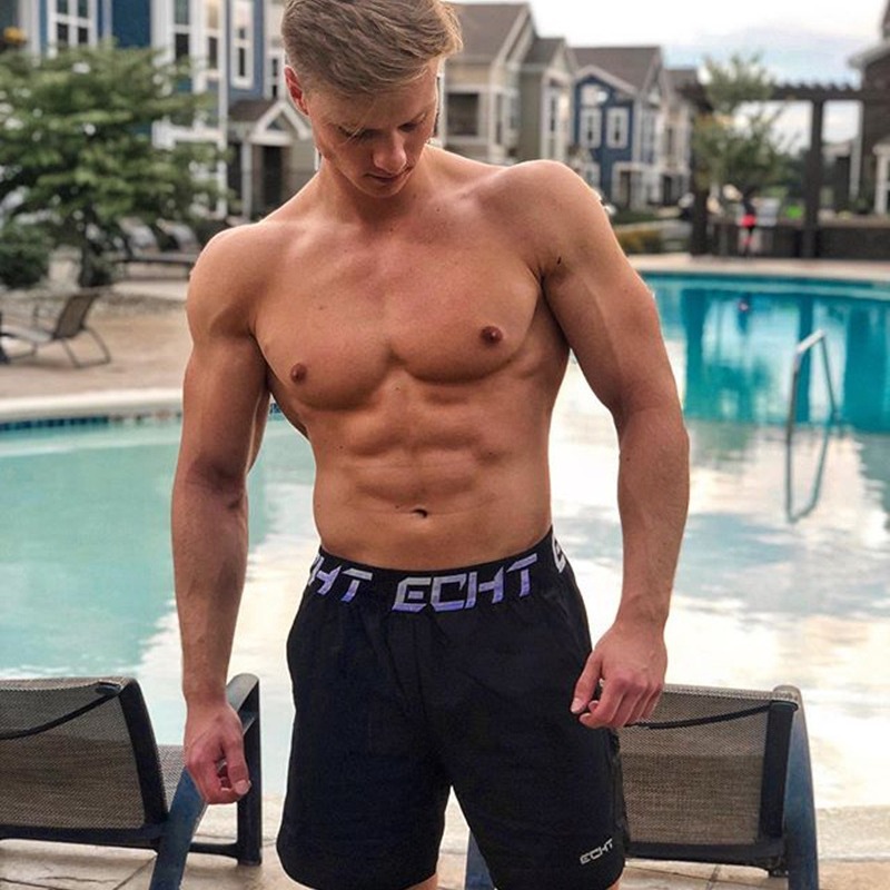 Men's Stretch Workout Shorts, Flexible Gym Training Shorts For Muscle Fit, Quick-Dry Athletic Shorts_viptrois.com