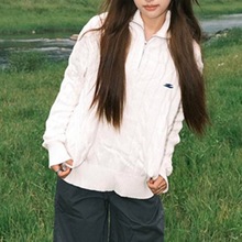 美式复古半拉链针织衫女2025秋冬新款麻花长袖软糯毛衣休闲上衣潮