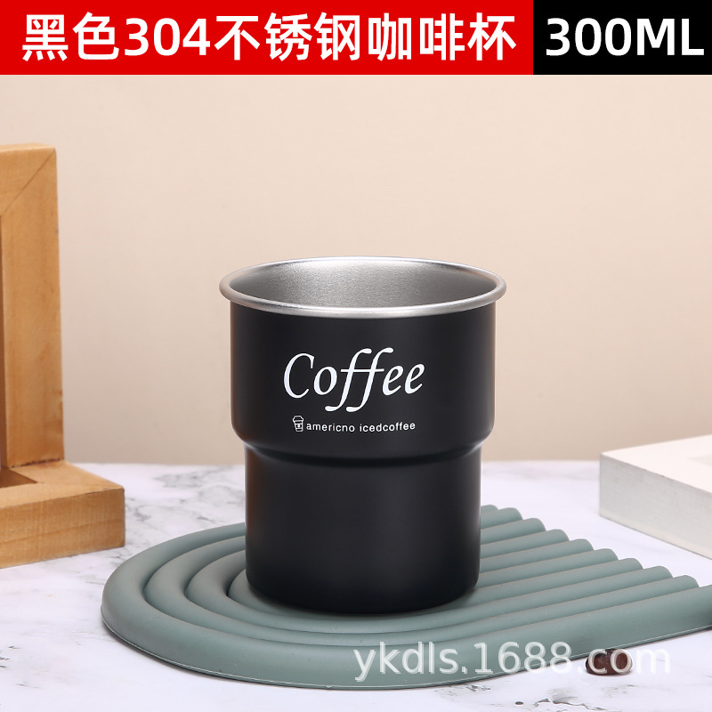 Taza de escalón de una sola capa para exteriores Taza de café de acero inoxidable 304 ins Vaso de cerveza de camping de borde rizado conveniente de alto valor