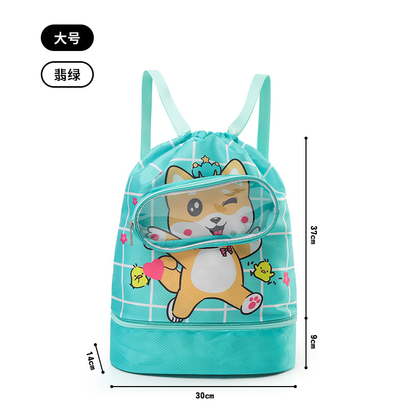 Mochila de baño de separación seca y húmeda para niños, mochila portátil para niños y niñas, mochila encantadora para viajar y jugar en la playa de agua