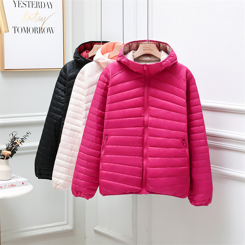 2024 plus fertilizer to increase two-sided wear light hooded double-sided wear 200kg chubby girl down jacket women's oversized coat 2024 plus fertilizer to increase two-sided wear light hooded double-sided wear 200kg chubby girl down jacket women's oversized coat