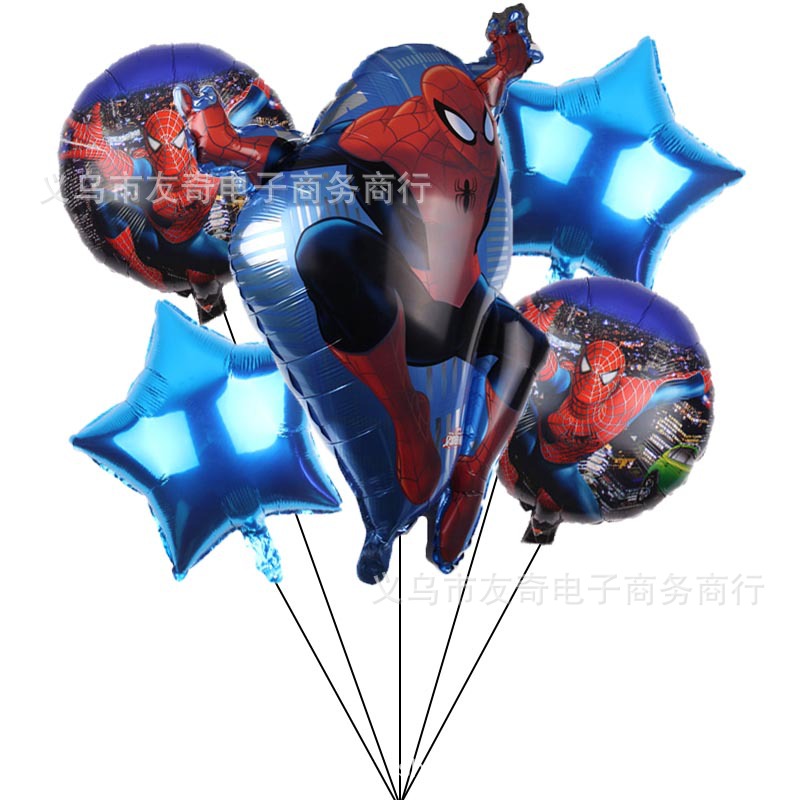 Traje de Spider-Man Capitán América Superman Iron Man globo Superhéroe fiesta de cumpleaños de los niños decoración del globo