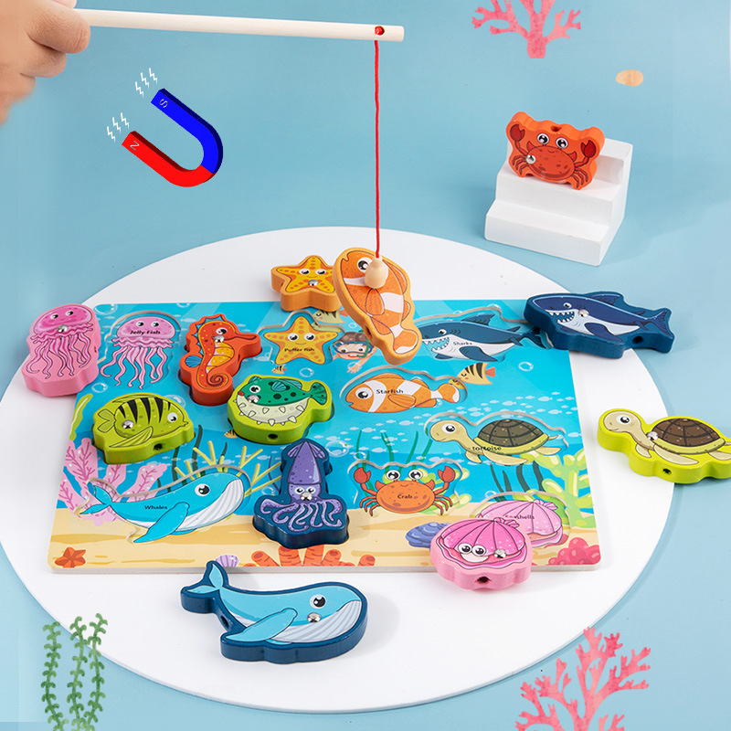 Tablero a juego multifuncional de doble cara de madera para niños Tablero de dibujo de cuerda Juguetes educativos para bebés con cuentas de pesca para niños