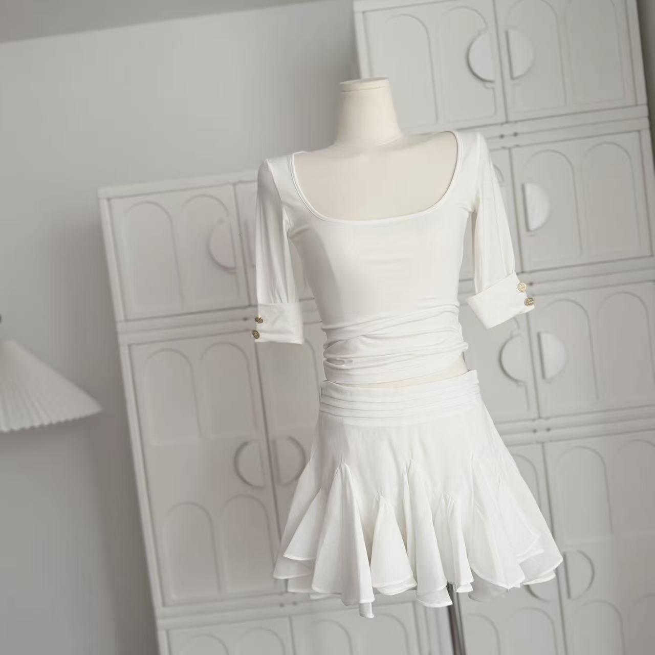 Oxygen Korean Girl's Cute Mid-sleeve Shirt, Summer Tight-fitting Elastic Half-sleeve Top For Women_ecoleips.com