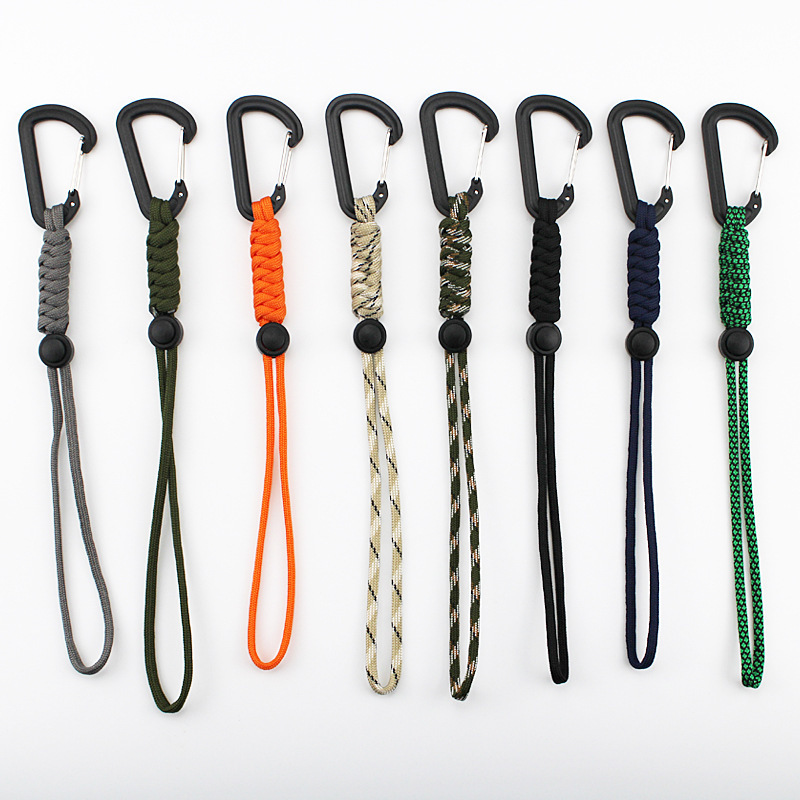 Cross-Border New Outdoor Tactical Hook Backpack Carabiner Camping Emergency Paracord Buckle Keychain Anti-Loss