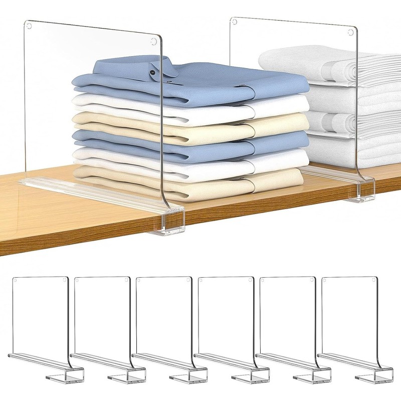 Cross-border Garment Board Transparent Acrylic Wardrobe Partition Sorting Cabinet Clothes Baffle Bookcase Storage Shelf