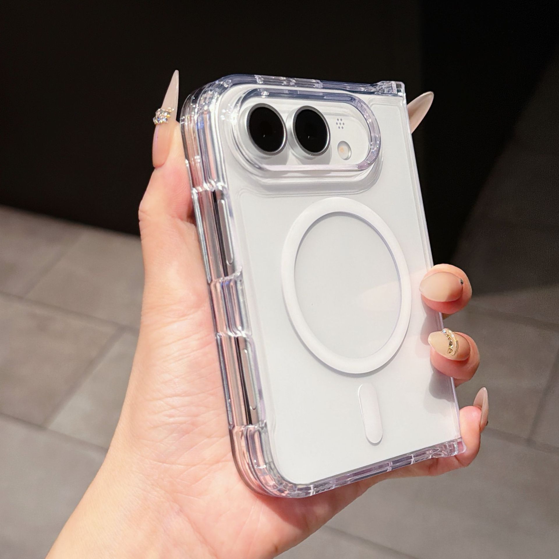 Funda Plegable con Tapa para Celular iPhone Duo, Acrílico, Absorción Magnética, Anti-caídas