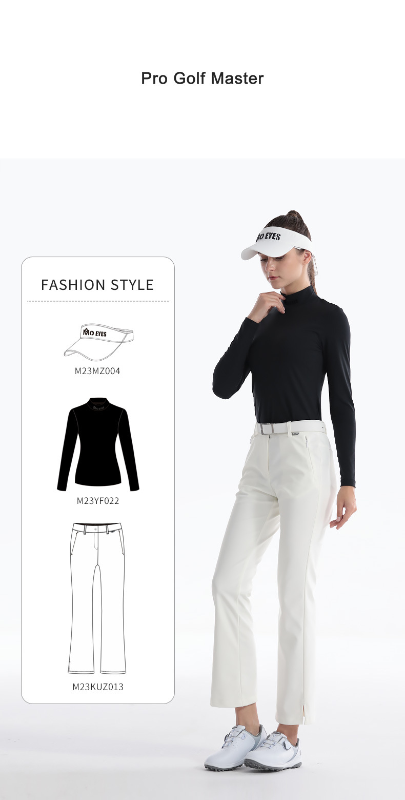 Quần golf nữ ống loe dài tôn dáng, túi khóa kéo ẩn, phong cách thu đông — M23KUZ013-quần đen, M23KUZ013-Quần Trắng chi tiết 8