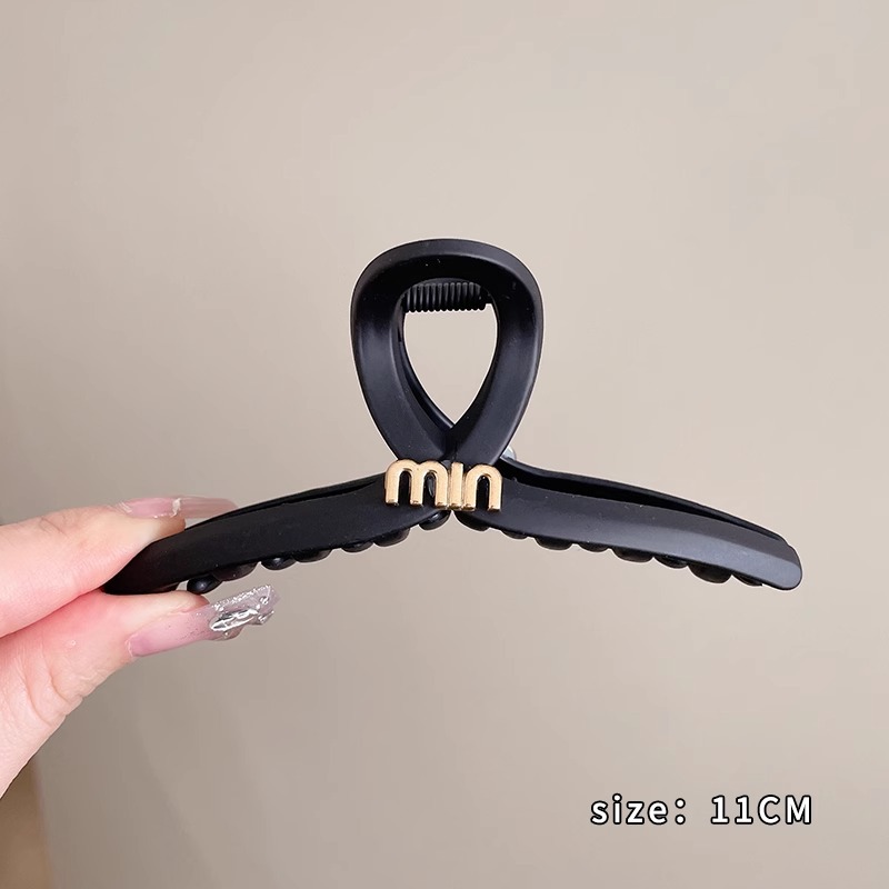 Clip de tiburón negro Clip de agarre de sentido avanzado femenino Horquilla grande en la parte posterior de la cabeza 2025 nuevo clip para el cabello tocado rasgador para el cabello