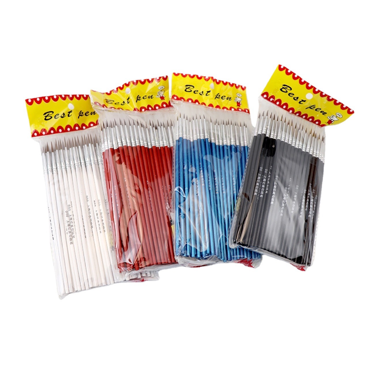 Children's wooden pole nylon wool Gouhui pen Shanghai Yimei stroke painting brush gouache acrylic painting pen wholesale