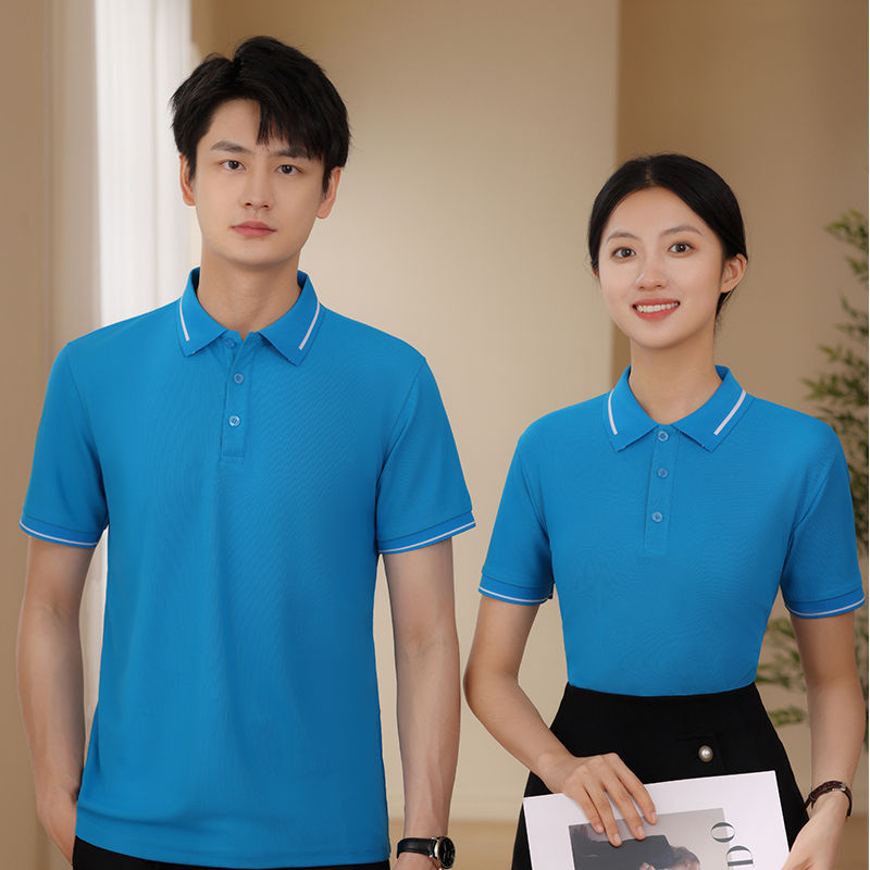 Trajes de trabajo de mangas cortas con solapa logotipo de verano de negocios polo camisetas de trabajo de la empresa de ropa de grupo camisetas de mangas cortas