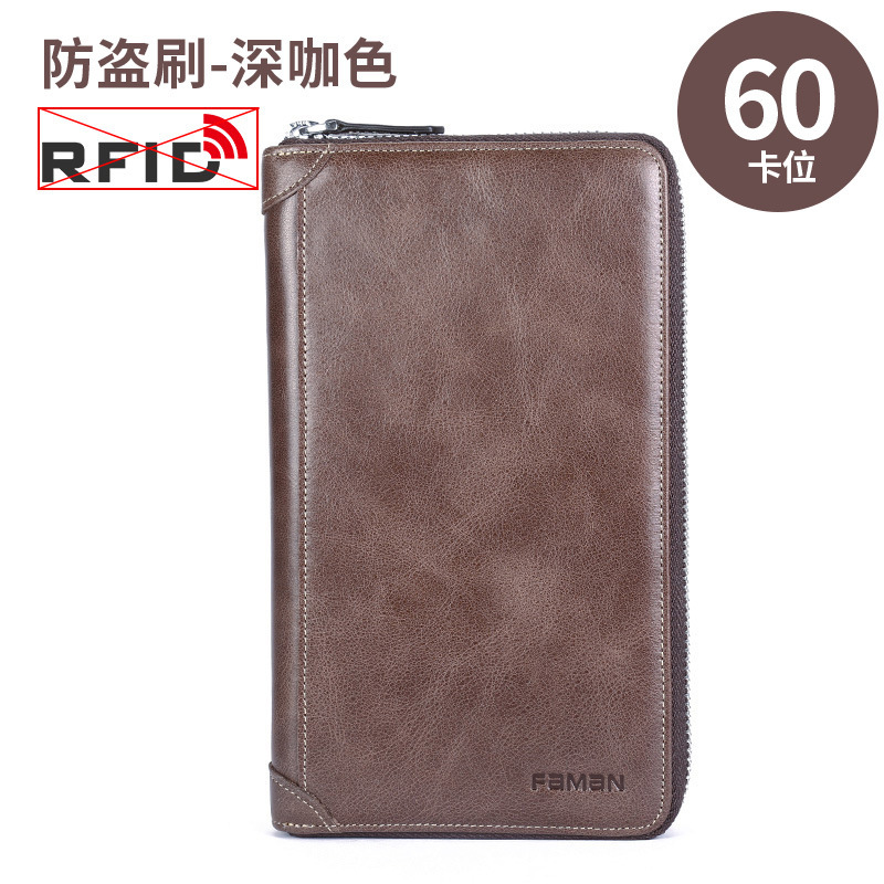 Bolsa de tarjetas de fabricantes de mujeres multi-tarjeta de tarjetas con cremallera de piel de vaca de gran capacidad bolsas de tarjetas de visita de piel de vaca de Corea