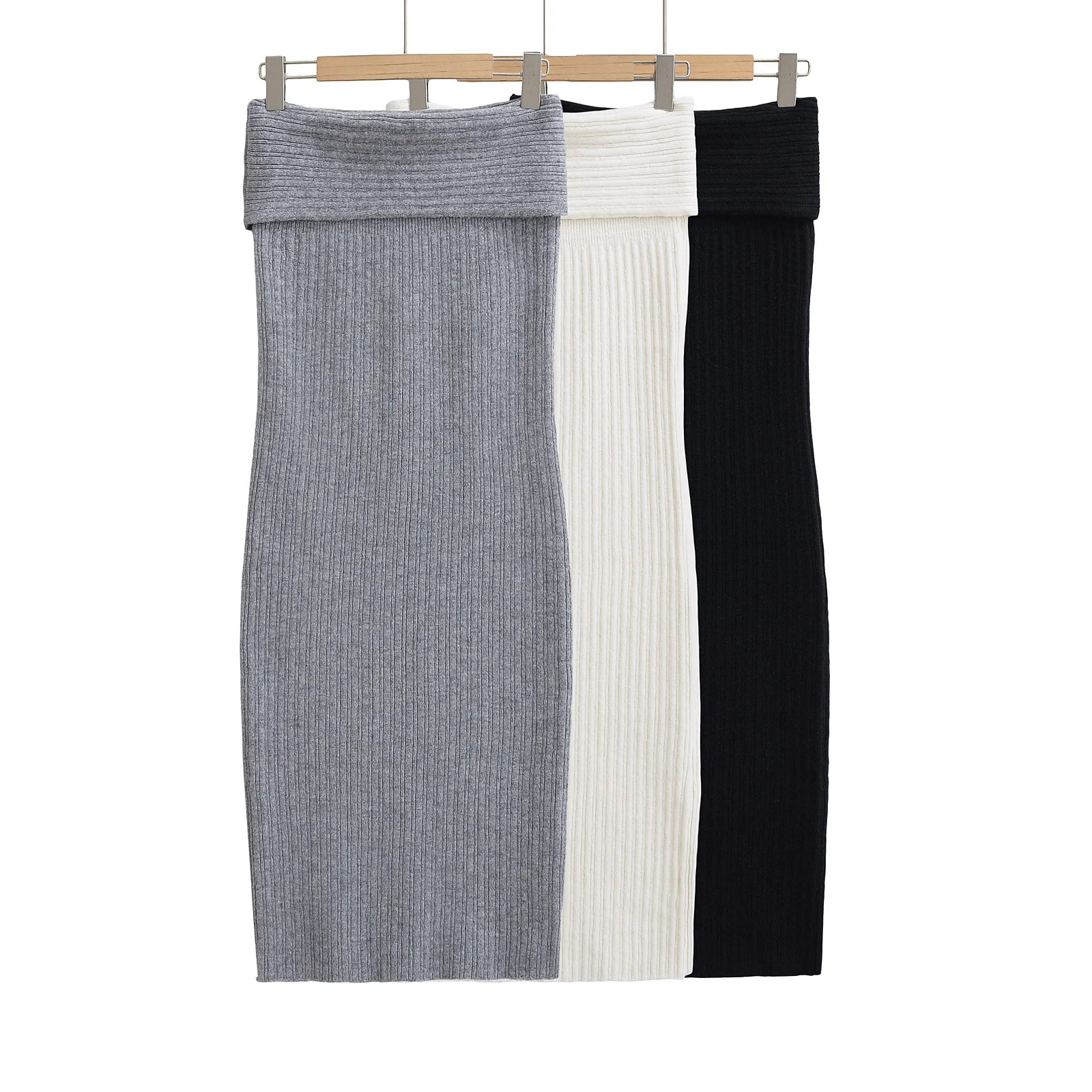 Hot Girl Sexy High Waist Tight Hip Skirt Knitted Long Skirt Women's 2025 Spring New Vertical Pit Slim Look Skirt