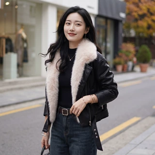 皮衣大毛领工装羽绒棉服女2026冬欧美设计感夹克加厚保暖棉衣外套