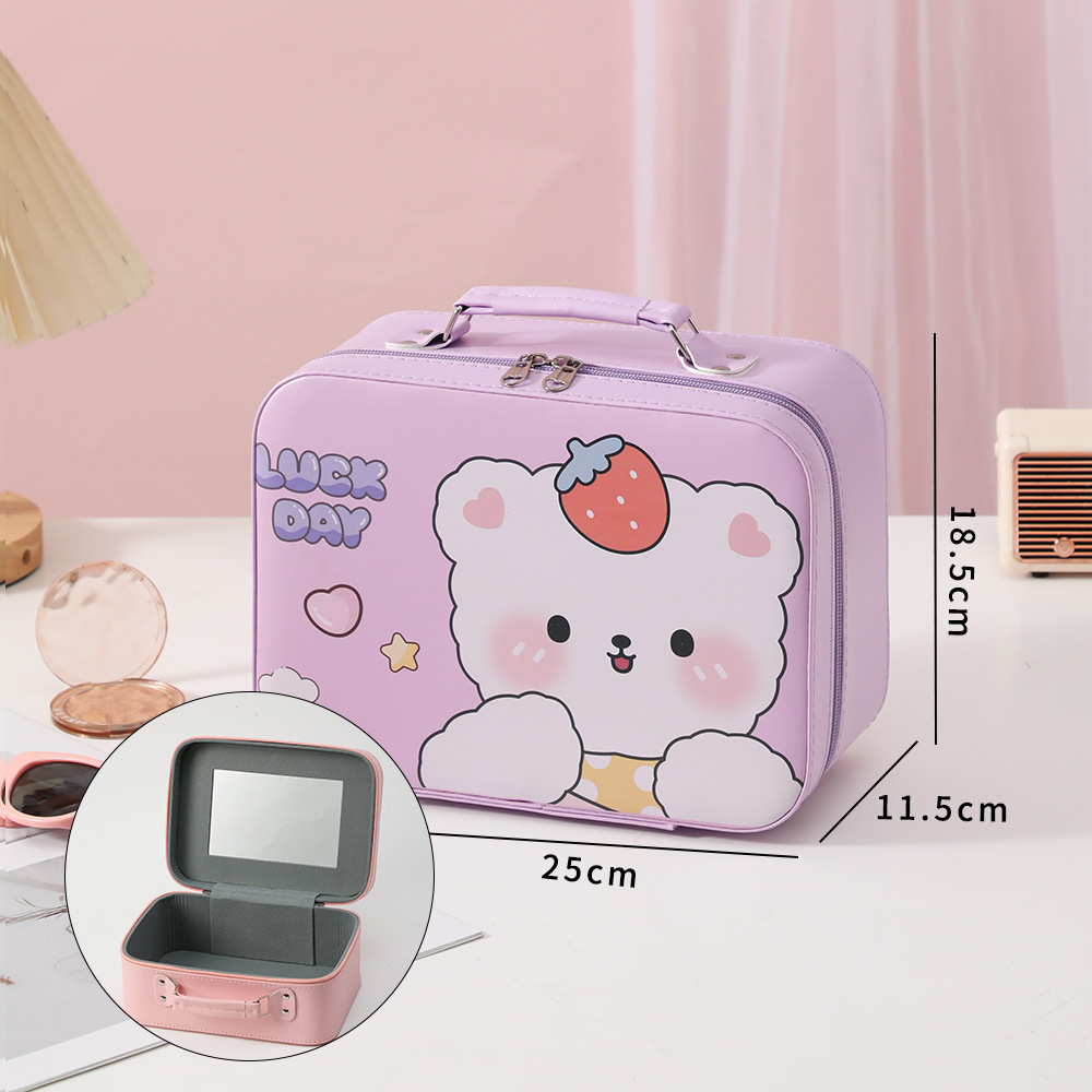 Caja de maquillaje de lámpara LED portátil de alta calidad sensación de viaje bolsa de maquillaje de almacenamiento nueva bolsa de maquillaje de gran capacidad de lujo ligero