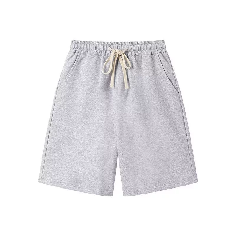 2024 Японский модный бренд, однотонные хлопковые шорты, мужские спортивные Свободные повседневные модные прямые шорты для бега, лето